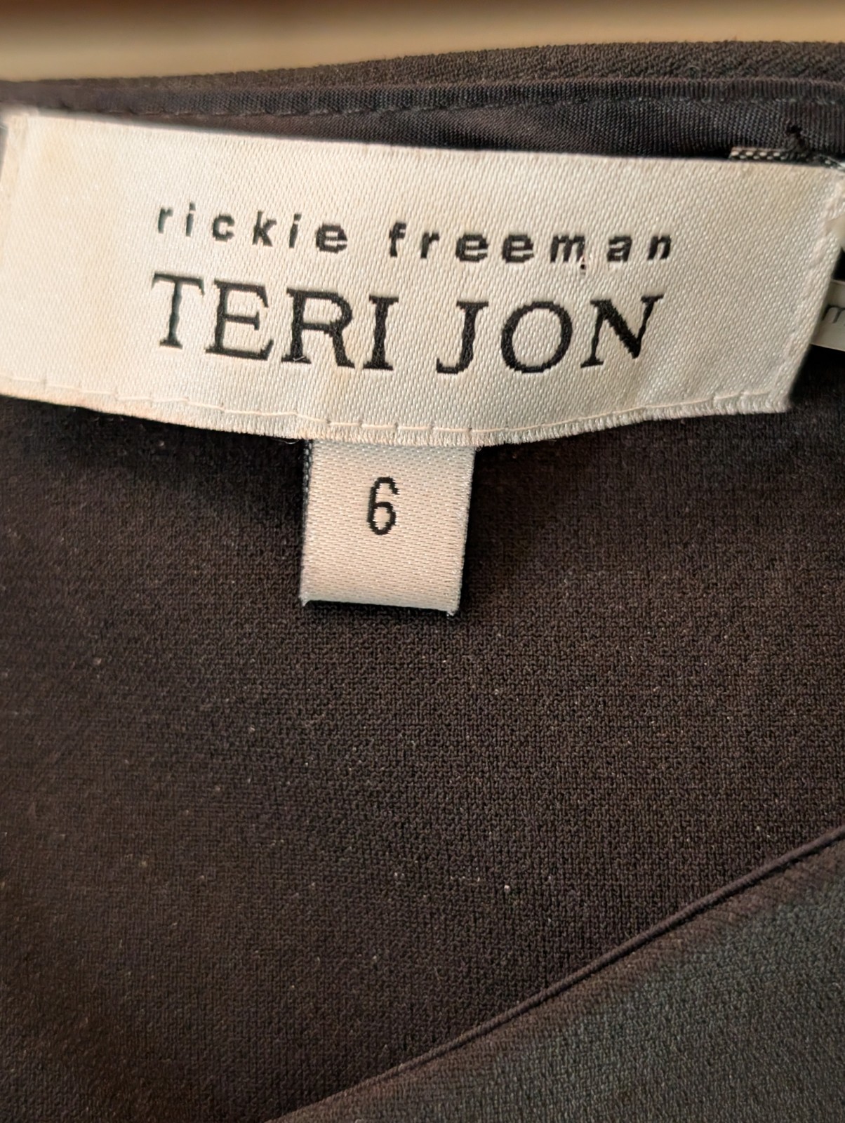 Teri Jon by Rickie Freeman Black Ruffle Bell-Sleeve Mother Of Wedding Dress Sz 6