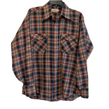 Levi  s Button Up Shirt VINTAGE Mens L Warm Plaid Colored 70s White Tag T2