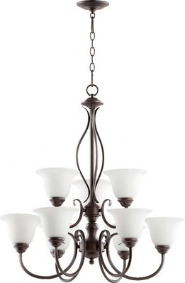Spencer - 9 Light 2-Tier Chandelier in Quorum Home Collection style - 29 inches