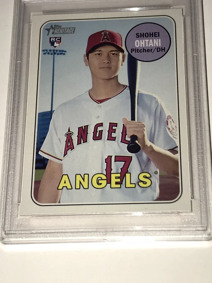 Shohei Ohtani 2018 Topps Heritage 600 PSA NM-Mint 8 MVP 50/50 RC Rookie - Image 3 of 4