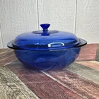 Vintage Pyrex #024 Cobalt Blue Glass 2 Qt Casserole Dish W/ Lid USA