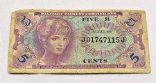Series 641 5 cents US Military Payment Certificate 51