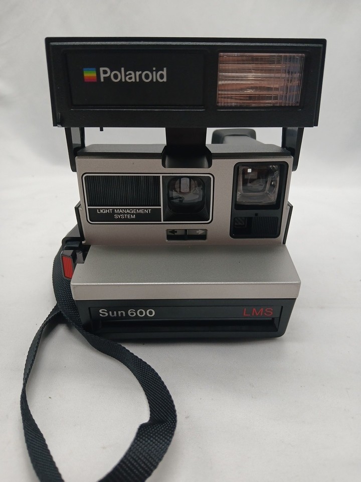 Vintage Polaroid Sun 600 LMS Instant Film Camera Tested Working EUC Black