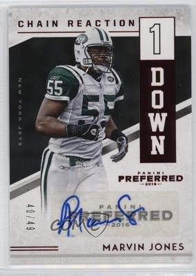 2016 Panini Preferred Chain Reaction 1st Down 40/49 Marvin Jones #328 Auto 0s55