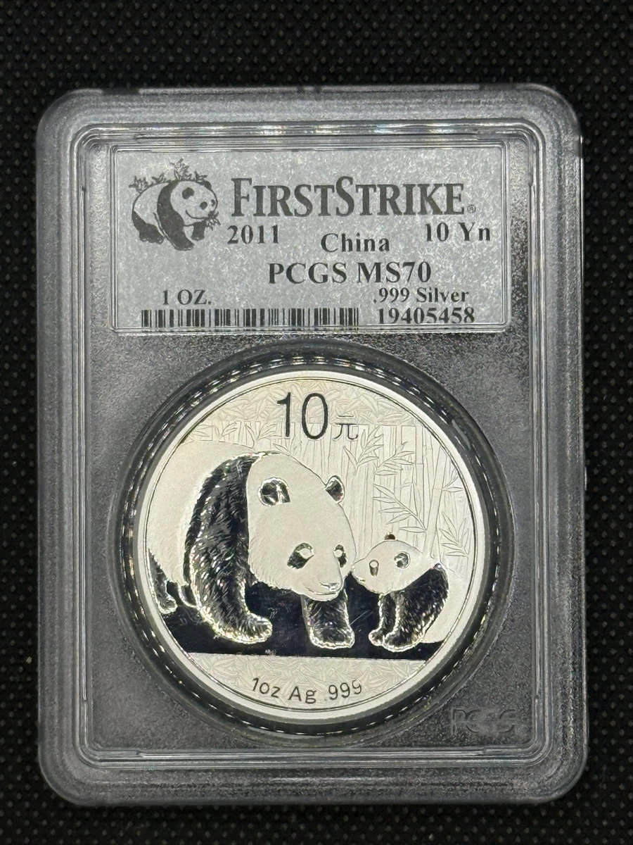 PCGS Certified Chinese Panda MS 70 Silver Bullion Coins for sale