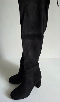 Chinese Laundry King Black Suedette Over The Knee OTK Boots Women's Size 7