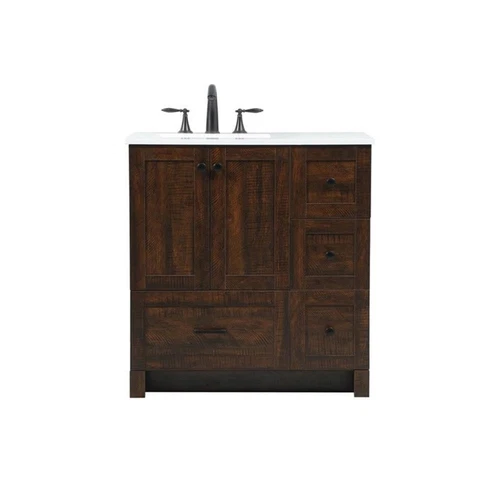 Elegant Decor Soma 32" Aluminum MDF Single Bathroom Vanity in Expresso - Picture 3 of 8