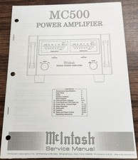 McIntosh MC500 Power Amplifier Service Manual - Original