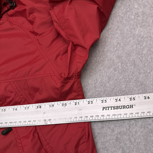SCOTTeVEST TEC Windbreaker Jacket Men's Large Red Lightweight Stow Hood Full Zip - Picture 5 of 14
