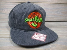 Space Jam Hat Cap Snap Back Gray Embroidered Basketball Movie Bioworld Mens OSFA
