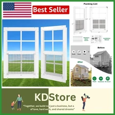 Durable 14x21” Aluminum Shed Window Pack with Tempered Glass & Screen