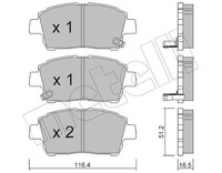 Metelli Bremsbelagsatz, Scheibenbremse 22-0423-0 FüR Toyota