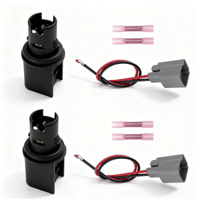 2-Pack Side Marker Light Bulb Socket Connector Pigtail Harness Kit, Fit for Ford
