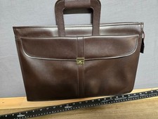 Vintage Brown faux leather briefcase laptop bag