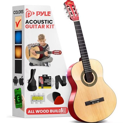 Pyle Beginners 6-String Acoustic Guitar Kit   30'' Guitar for Children with