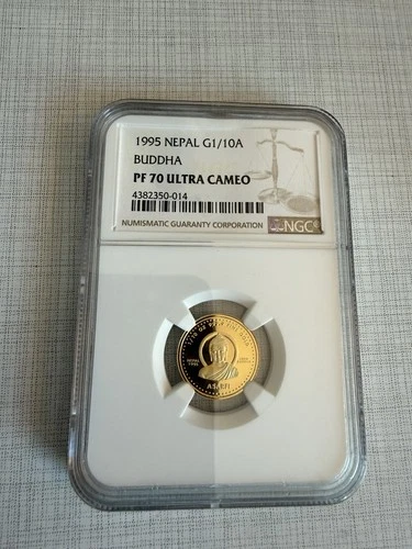 Nepal 1995 Buddha 1/10 Asarfi 1/10 oz Gold NGC PF70 ULTRA CAMEO SKU# 1611