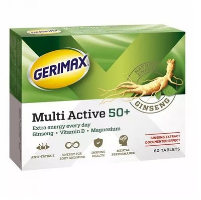 GERIMAX MULTI ACTIVE 50+ Multivitamins Ginseng Root Extract For Energy 60 tabs