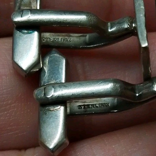 Antique Art Deco Solid Silver Cufflinks Engine Tu… - image 4