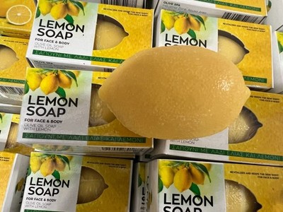 2 Lemon Soaps - 100% Pure Olive Oil Soap with Lemon, therapeutic face body