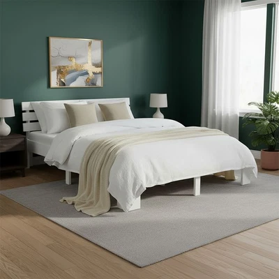 Lit en Bois Double Adulte 180x200 cm Cadre de Futon Sommier à Lattes Homestyle4u - Photo 1/4