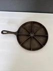 Vintage Lodge 9" Cast Iron 8 Wedge Cornbread Scone Pan Skillet D 8 CB