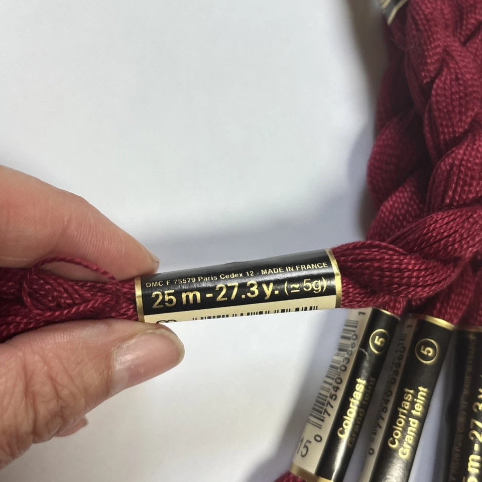 DMC Pearl Cotton SIZE 5:  #815 25 M - 27.3 Y Lot of 5 - Image 3 of 4