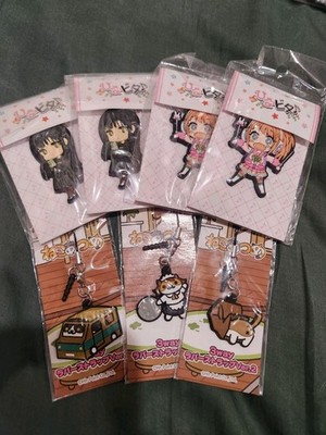 Anime Goods Lot Hinabita Neko Atsume Rubber Keychain Set Of 7