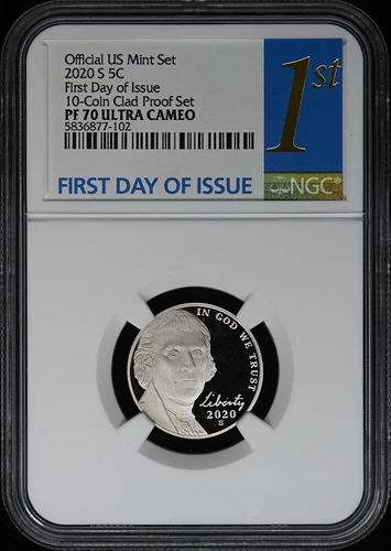 2020 S First Day of Issue Clad Proof 5C NGC PR70DCAM