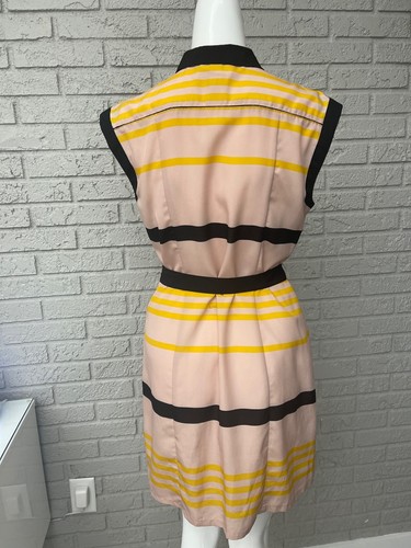 Jason Wu Women Sleeveless Stripe Pleaded Shift Dress Size S - Picture 6 of 11