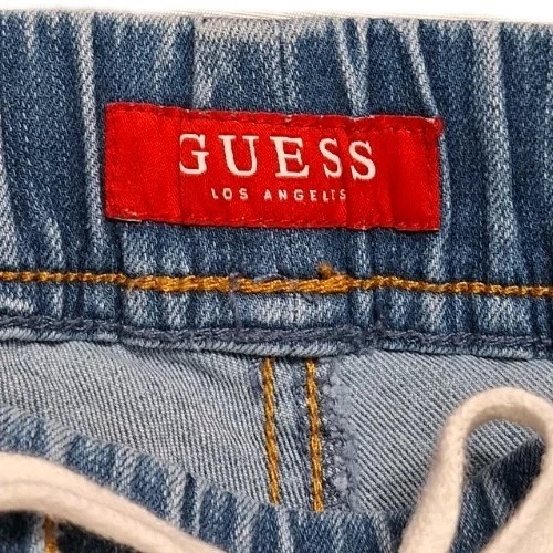 GUESS SzM искусственно состаренный джинсовой ткани Med синий Jean середины подъема Бермуды отрезной тянуть на шорты - Изображение 4 из 4
