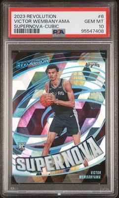 2023 PANINI REVOLUTION SUPERNOVA CUBIC #6 VICTOR WEMBANYAMA 13/50 PSA 10