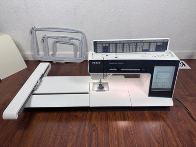 Pfaff Creative Vision 5.0 Sewing machine with embroidery arm and hoops