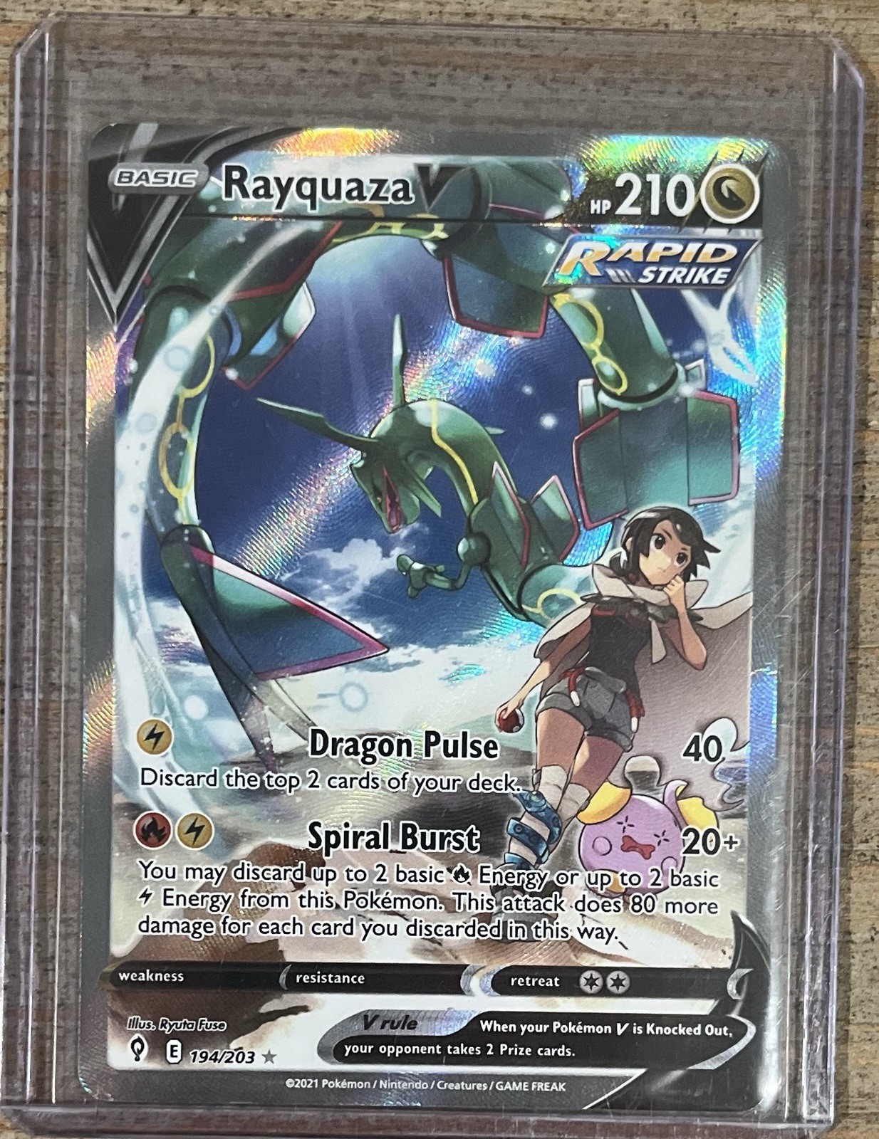 Rayquaza V (Alternate Full Art) 194/203 SWSH07: Evolving Skies Holo