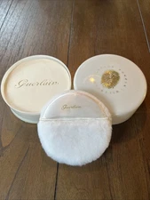 Vtg 8 oz GUERLAIN SHALIMAR 1960s Perfumed Dusting Powder Puff Sealed Large