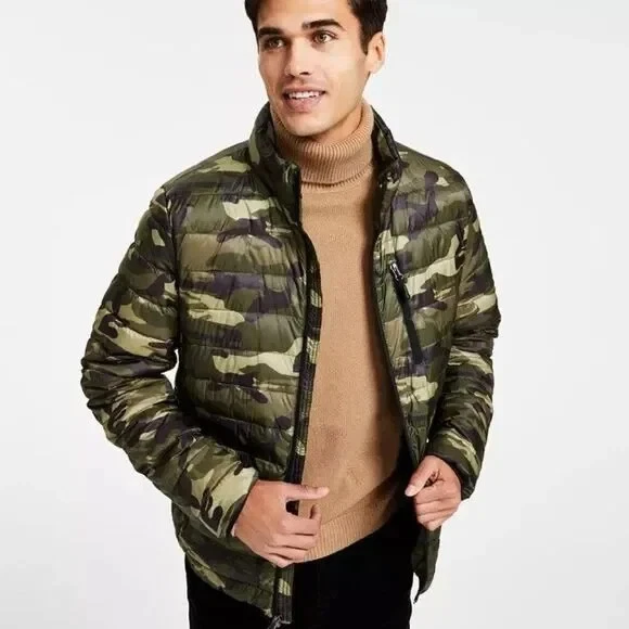 Club Room Men's Quilted Packable Puffer Jacket Camouflage Size 2XL CR2MN201