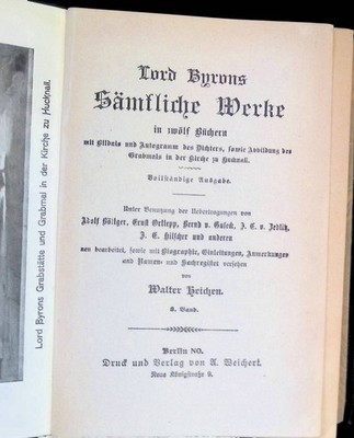 Lord Byrons sämtliche Werke, 3. BAND. 8. - 10. Buch (KOMPLETT in einem Buch) Hei