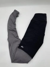 ALO Yoga High-Waist Goddess Ribbed Leggings In Black Gray Women's Size XS