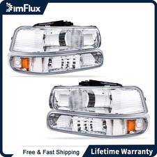 Dimflux Headlights For 99-02 Chevy Silverado 1500hd 2500hd Chrome Housing