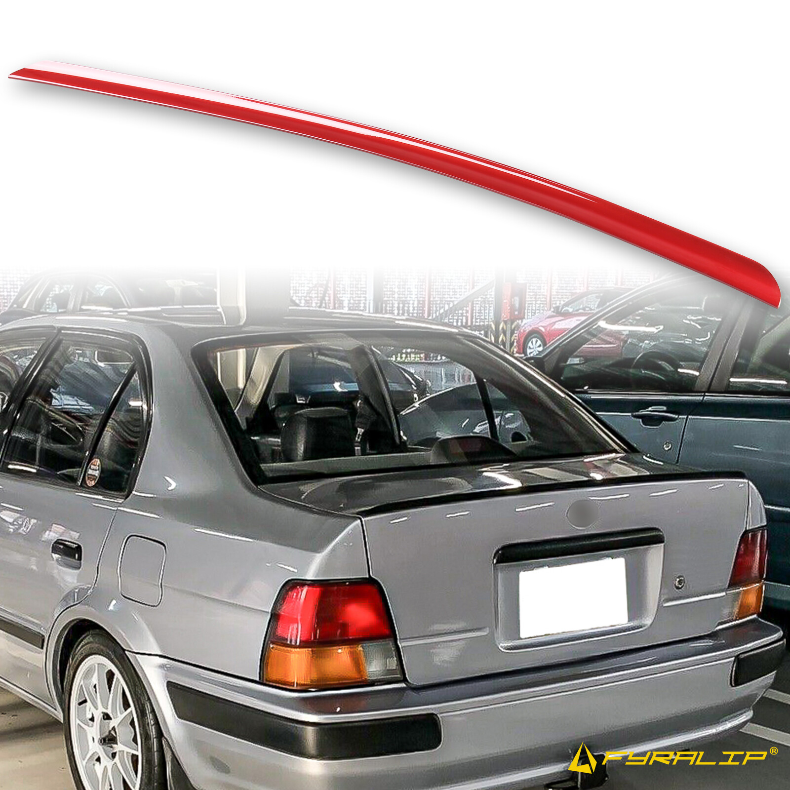 Fyralip Y22 Painted 3E5 Red Trunk Lip Spoiler For Toyota Tercel Sedan ...