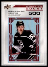 2022-23 UPPER DECK POPULATION COUNT 500 JORDAN SPENCE LOS ANGELES KINGS #PC-36