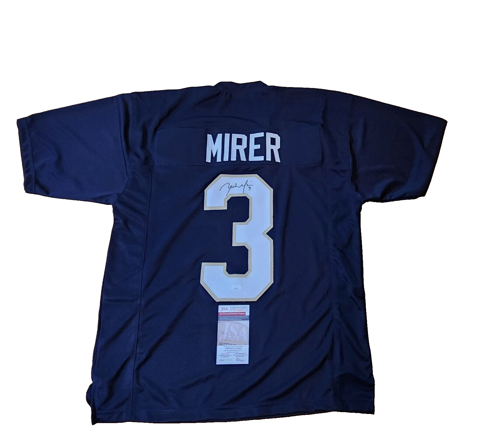 Rick Mirer Signed Autographed Blue Jersey Notre Dame Fighting Irish AUTO JSA