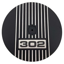Ford 302 - Black Logo - 14 Round Air Cleaner Kit - Black - Ansen Usa