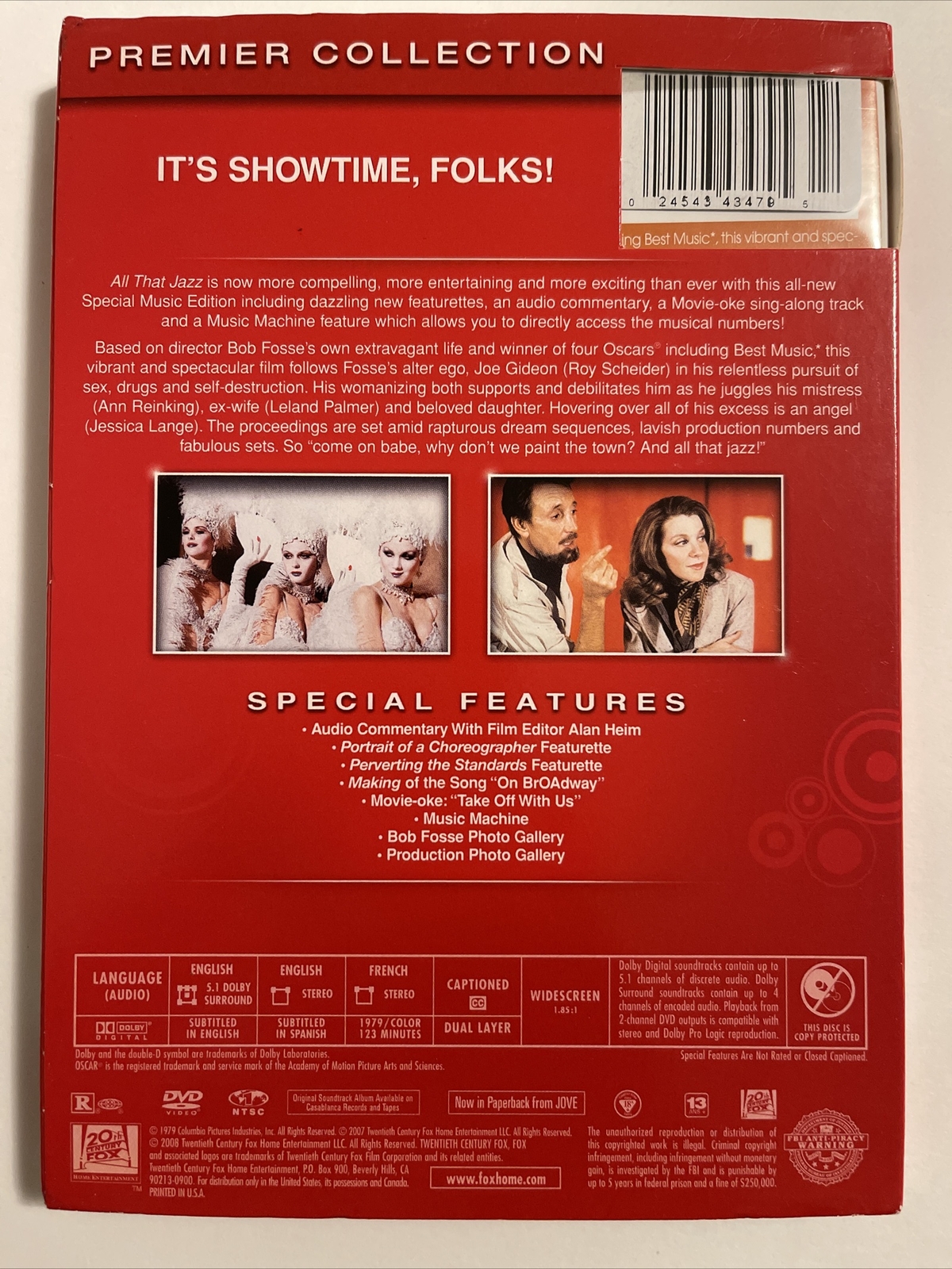 All That Jazz DVD Special Music Edition Premier Collection Roy Scheider Fosse 24543434795 eBay