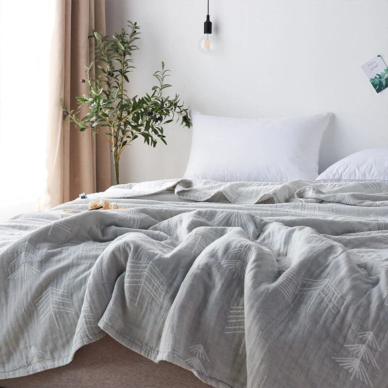 China Brand Blanket Cotton Soft Gauze Blanket Pure Cotton Bed Cover Flat Sheet - Image 4 of 4