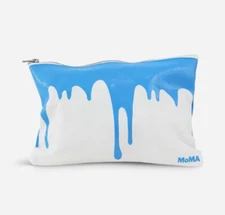MOMA Museum Paint Drip Limited Series Pouch Pencil Case Canvas White Turq NEW