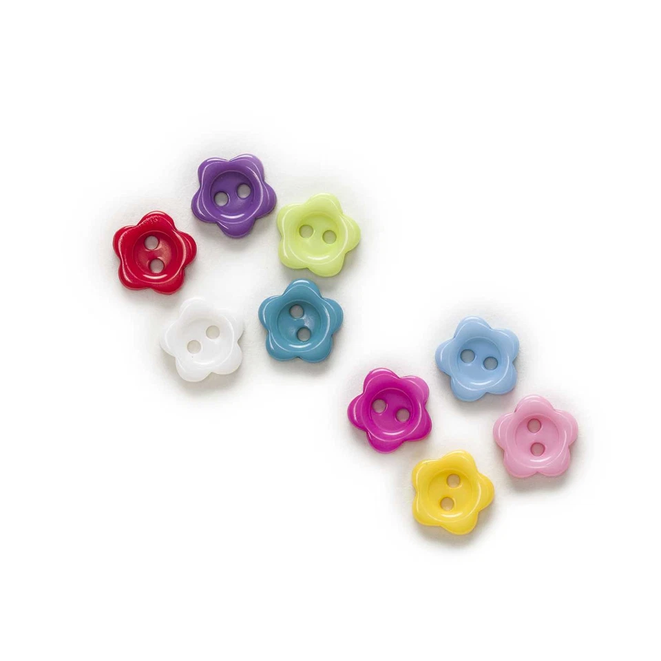 100pcs Flower Shape Resin Buttons for Sewing Scrapbooking Home Cloth Decor DIY - Image 3 of 4