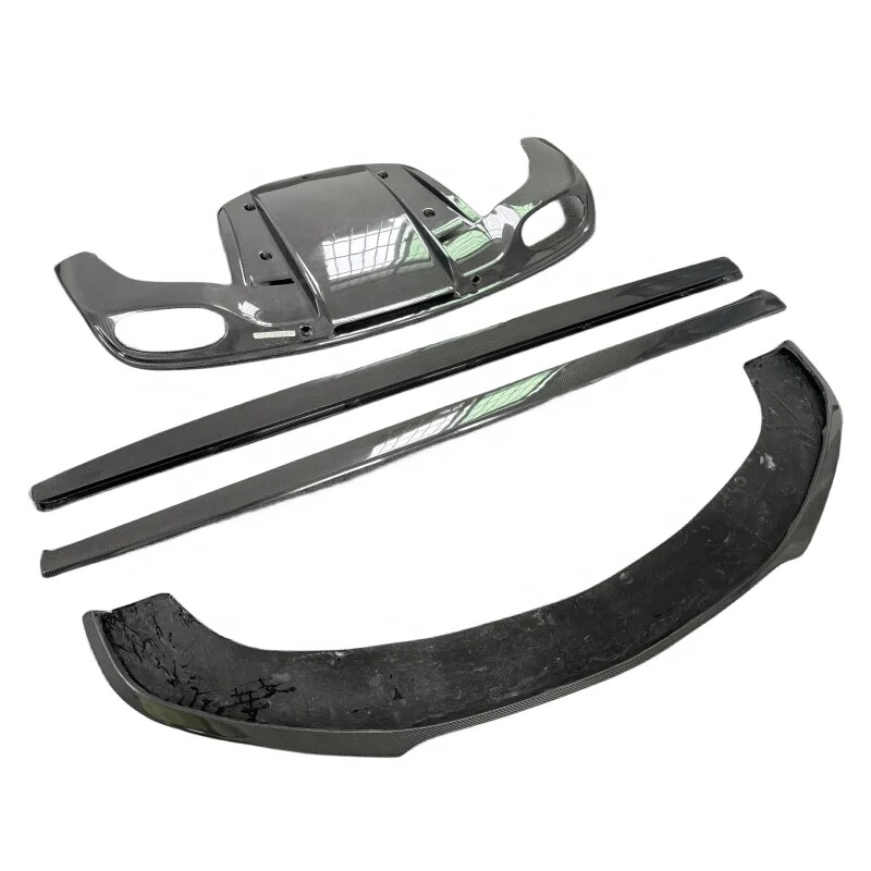 V8S Style Carbon Fiber Front Lip Side Skirt Diffuser for Bentley Continental GT