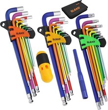 29pc Allen Hex Torx Key Set Long Arm Ball End Metric SAE T Handle Extension