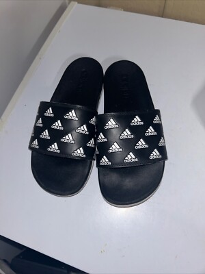 adidas Black Slide Sandals with Embossed Logo 30290338_60072967_600.jpg main image 3