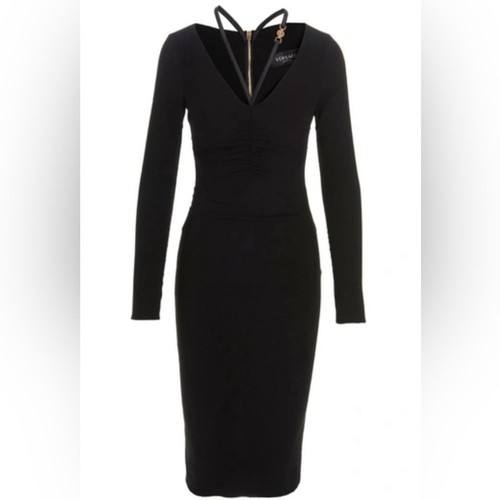 Versace Medusa Bodycon ruched midi dress black NWT RRP US$2800 - Picture 5 of 15